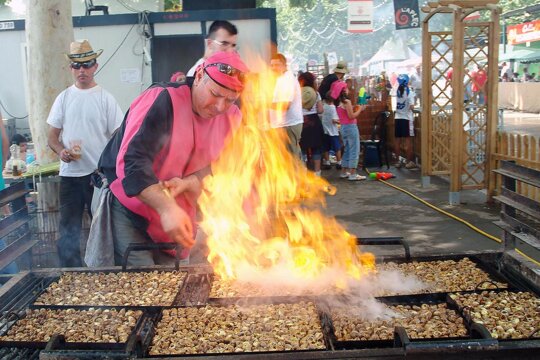El foc a la cuina del caragol a la llauna