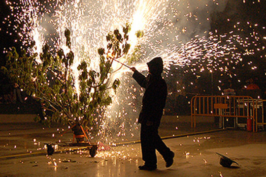 Correfoc amb al·lusions als ceps i la fil·loxera